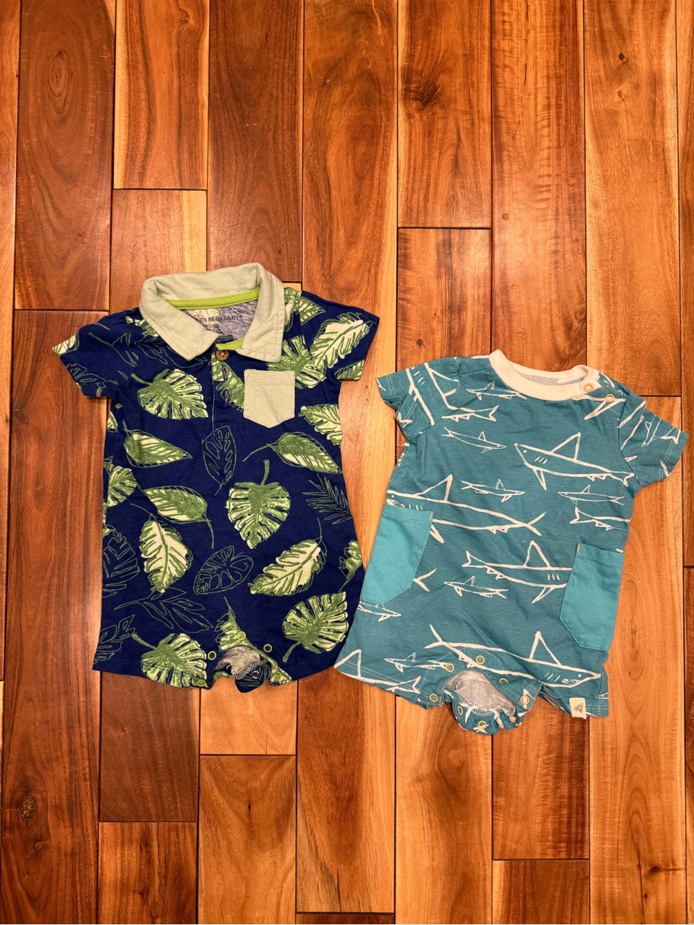 Burt's Bees Baby Tropical Polo Romper Set